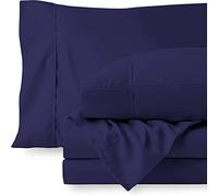400 Thread Count Sheet Set of 4 Piece - 100% Egyptian Cotton Bed Sheet Sets - Luxury Sateen-Finish Long Staple Combed Cotton -32 CM Deep Pocket of Fitted Sheet, Navy Blue Solid, Double Size