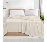 400 Thread Count Single Flat Sheet- 100% Egyptian Cotton Bed Sheets- Hotel Quality Bedding Sheet- Cream