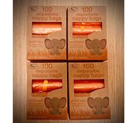 400 Tidyz 4 X 100 Degradable Nappy Bags Tie Handles Extra Strong Pocket Pack