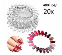 400 Tips Transparent Nail Art Tips Nail Polish Swatch Sticks for Display and Practise
