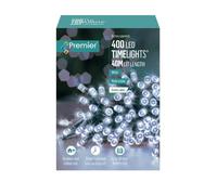 400 LED 40m Premier Battery 8 Function Outdoor Smart Timer Lights Cool White