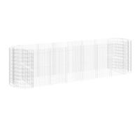 vidaXL Gabion Raised Bed Galvanised Iron 400x100x100 cm, Silver