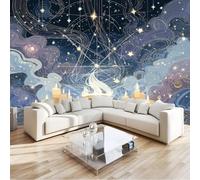 400 x 280 cm Wall Murals, Blue Fantasy Magic Starry Sky Celestial Bodies Non-Woven Mural Paste the Wall Covering, Large Photo Wallpaper for Living Room Bedroom Kitchen Office Kids