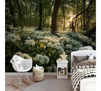 400 x 280 cm Wall Murals, Green Nature Sunshine Forest Flower Fields Non-Woven Mural Paste the Wall Covering, Large Photo Wallpaper for Living Room Bedroom Kitchen Office Kids