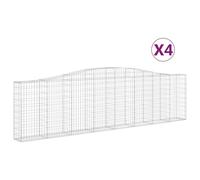 Arched Gabion Basket Stone Basket Gabion Retaining Wall Galvanised Iron vidaXL