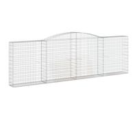 vidaXL Arched Gabion Basket 400x30x120/140 cm Galvanised Iron, Silver