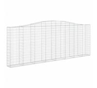 vidaXL Arched Gabion Basket 400x30x140/160 cm - Durable and Corrosion-Resistant Galvanised Iron Construction - Ideal for Outdoor Landscape Enhancement.