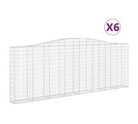 vidaXL Arched Gabion Baskets 6 pcs 400x30x140/160 cm Galvanised Iron, Silver