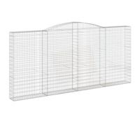 (400 x 30 x 180/200 cm/ 1 pcs) vidaXL Arched Gabion Basket Stone Basket Gabion Retaining Wall Galvanised Iron
