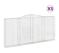 (400 x 30 x 180/200 cm/ 5 pcs) vidaXL Arched Gabion Basket Stone Basket Gabion Retaining Wall Galvanised Iron