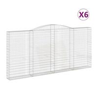 (400 x 30 x 180/200 cm/ 6 pcs) vidaXL Arched Gabion Basket Stone Basket Gabion Retaining Wall Galvanised Iron
