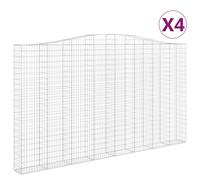 (400 x 30 x 220/240 cm/ 4 pcs) vidaXL Arched Gabion Basket Stone Basket Gabion Retaining Wall Galvanised Iron