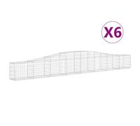 vidaXL Arched Gabion Baskets 6 pcs 400x30x40/60 cm Galvanised Iron, Silver