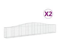 (400 x 30 x 60/80 cm/ 2 pcs) vidaXL Arched Gabion Basket Stone Basket Gabion Retaining Wall Galvanised Iron