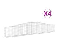 vidaXL Arched Gabion Baskets 4 pcs 400x30x60/80 cm Galvanised Iron