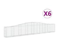 (400 x 30 x 60/80 cm/6 pcs) vidaXL Arched Gabion Basket Stone Basket Gabion Retaining Wall Galvanised Iron