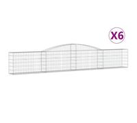 (400 x 30 x 60/80 cm/ 6 pcs) vidaXL Arched Gabion Basket Stone Basket Gabion Retaining Wall Galvanised Iron