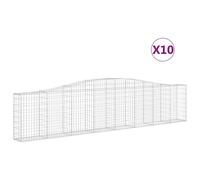 vidaXL Arched Gabion Baskets 10 pcs 400x30x80/100 cm Galvanised Iron