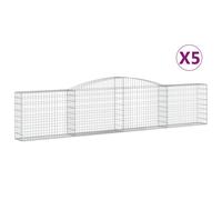 (400 x 30 x 80/100 cm/ 5 pcs) vidaXL Arched Gabion Basket Stone Basket Gabion Retaining Wall Galvanised Iron