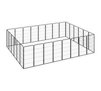 (400 x 300 x 100 cm) vidaXL Dog Playpen 4 Panels Black 50x100 cm Powder-coated Steel Dog Kennel