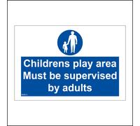 (400 x 300mm - 16 x 12, C - Dibond / Composite Aluminium) MA872 Children Play Area Supervised Adults Sign Playground Park Kids Fun 600mm x 450mm B - Magnetic - Vehicle Grade