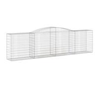 vidaXL Arched Gabion Basket in Galvanised Iron - Durable, Corrosion-Resistant Design - Versatile Silver - Easy to Assemble - Ideal Garden Barrier