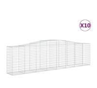(400 x 50 x 100/120 cm/ 10 pcs) vidaXL Arched Gabion Basket Stone Basket Gabion Retaining Wall Galvanised Iron