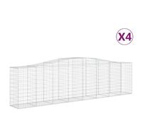 (400 x 50 x 100/120 cm/ 4 pcs) vidaXL Arched Gabion Basket Stone Basket Gabion Retaining Wall Galvanised Iron