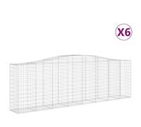 vidaXL Arched Gabion Baskets 6 pcs 400x50x120/140 cm Galvanised Iron, Silver