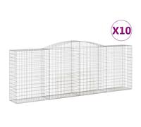 (400 x 50 x 140/160 cm/ 10 pcs) vidaXL Arched Gabion Basket Stone Basket Gabion Retaining Wall Galvanised Iron