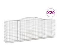 (400 x 50 x 140/160 cm/ 20 pcs) vidaXL Arched Gabion Basket Stone Basket Gabion Retaining Wall Galvanised Iron