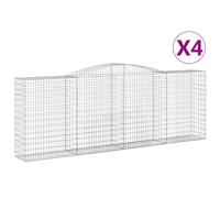 (400 x 50 x 140/160 cm/ 4 pcs) vidaXL Arched Gabion Basket Stone Basket Gabion Retaining Wall Galvanised Iron