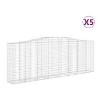 (400 x 50 x 140/160 cm/ 5 pcs) vidaXL Arched Gabion Basket Stone Basket Gabion Retaining Wall Galvanised Iron
