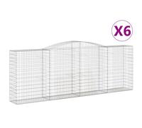 (400 x 50 x 140/160 cm/ 6 pcs) vidaXL Arched Gabion Basket Stone Basket Gabion Retaining Wall Galvanised Iron
