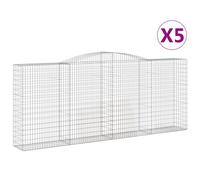 (400 x 50 x 160/180 cm/ 5 pcs) vidaXL Arched Gabion Basket Stone Basket Gabion Retaining Wall Galvanised Iron