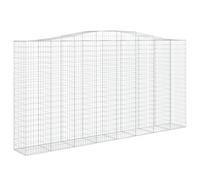 (400 x 50 x 200/220 cm/ 1 pcs) vidaXL Arched Gabion Basket Stone Basket Gabion Retaining Wall Galvanised Iron