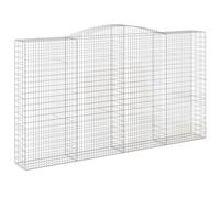 (400 x 50 x 220/240 cm/ 1 pcs) vidaXL Arched Gabion Basket Stone Basket Gabion Retaining Wall Galvanised Iron