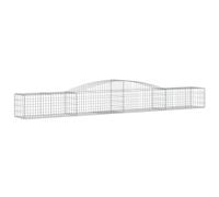 vidaXL Arched Gabion Basket 400x50x40/60 cm Galvanised Iron, Silver