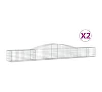 (400 x 50 x 40/60 cm/ 2 pcs) vidaXL Arched Gabion Basket Stone Basket Gabion Retaining Wall Galvanised Iron
