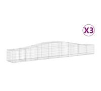 (400 x 50 x 40/60 cm/ 3 pcs) vidaXL Arched Gabion Basket Stone Basket Gabion Retaining Wall Galvanised Iron