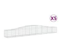vidaXL Arched Gabion Baskets 5 pcs 400x50x40/60 cm Galvanised Iron, Silver