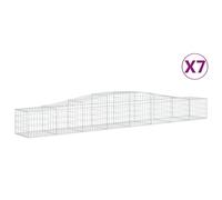 vidaXL Arched Gabion Baskets 7 pcs 400x50x40/60 cm Galvanised Iron, Silver