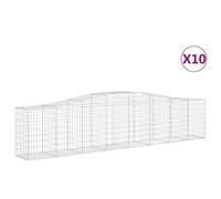 (400 x 50 x 80/100 cm/ 10 pcs) vidaXL Arched Gabion Basket Stone Basket Gabion Retaining Wall Galvanised Iron