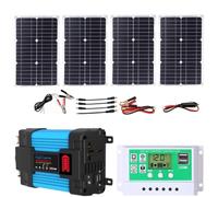 4000/6000W Solar Inverter Kit With A 100W Panel | Off-grid solar kit: 100W panel, 4000W/6000W pure sine inverter, 50A PWM controller, full accessories(6000W,12V-110V)