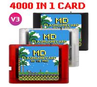 4000 in 1 Mega Genesis MD V3 Pro With 4GB TF Card EDMD Game Card For SEGA Genesis Mega Drive Master System Game Console Red