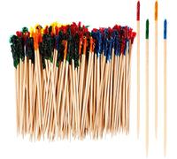 4000 Pcs Cocktail Picks Sticks Frill Toothpicks for Appetizers 4 Inch Food Colorful Tooth Picks Wooden Skewers Colored Swizzle Sticks for Cocktails for Sandwich Drinks Fruit Party Supplies, 4 Colors