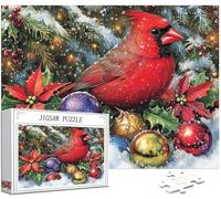 4000 pcs Piece Jigsaw Puzzles for Adults Red Sparrow Puzzle Winter Pattern Design, Piece Puzzle Educational Games, DIY Adult Crafts with Gift Box Packaging, Beautiful Decoration, 141x87cm, Model68
