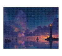 4000 Piece Jigsaw Puzzle, Lighthouse & Fireworks Wooden Wall Art, 1T#1031