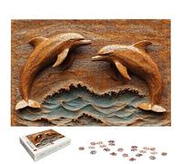 4000 Piece Jigsaw Puzzles for Adults, Animal Jigsaw Puzzles for Adults 4000, Dolphin Jigsaws for Family Educational Games, Wooden Puzzle with Gift Box, Unique Gifts for Women, Home Wall Decor, -7052