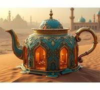 4000 Piece Jigsaw Puzzles for Adults Desert Magic Teapot, Puzzles 4000 Pieces for Adults, 56x34 inch Difficult Jigsaw Puzzles with Letters on Back, Fun puzzle for Family Activity